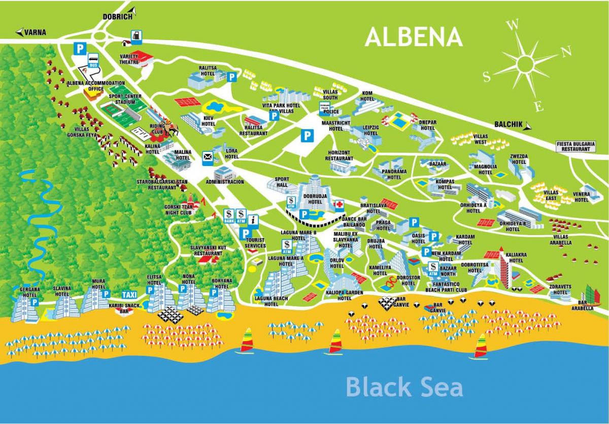 Albena Bulharsko Mapa 
