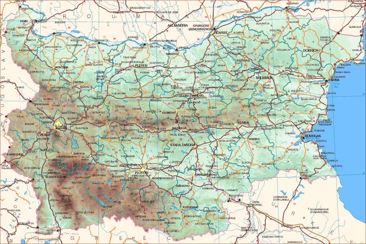 mapa bulharského pobřeží