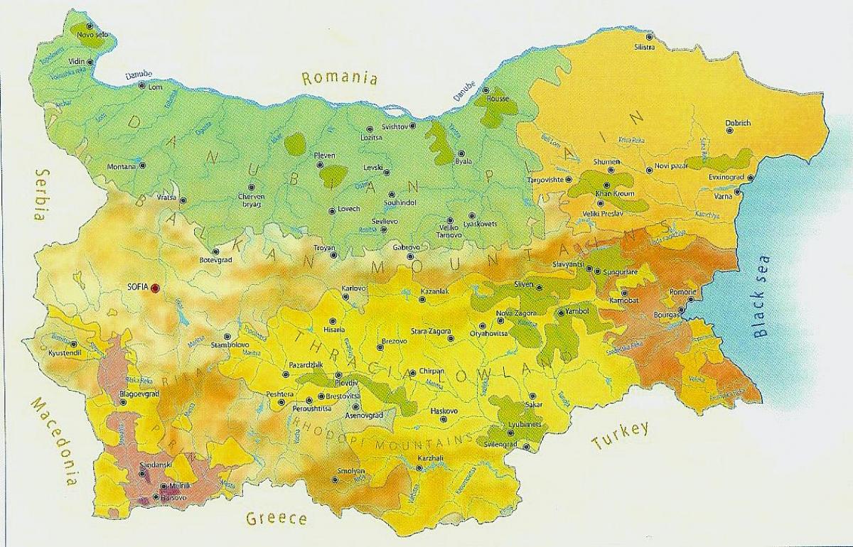 mapa Bulharska klimatu