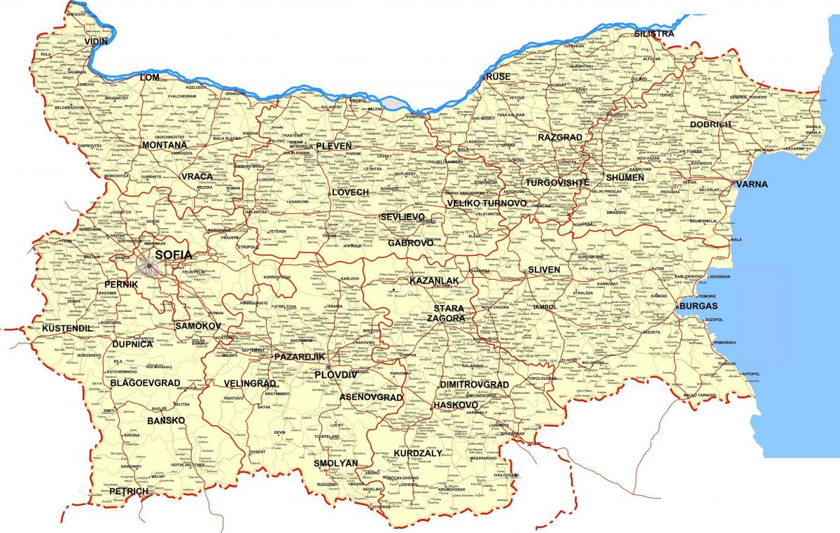 Bulharsko, země, mapa