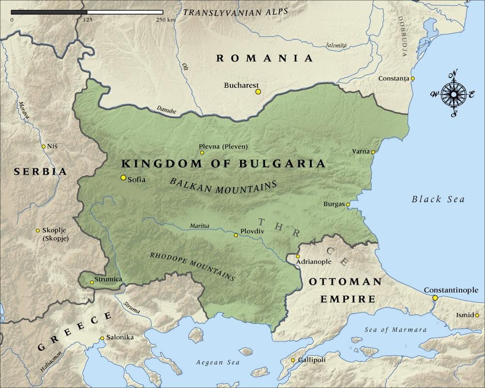 mapa staré bulharské