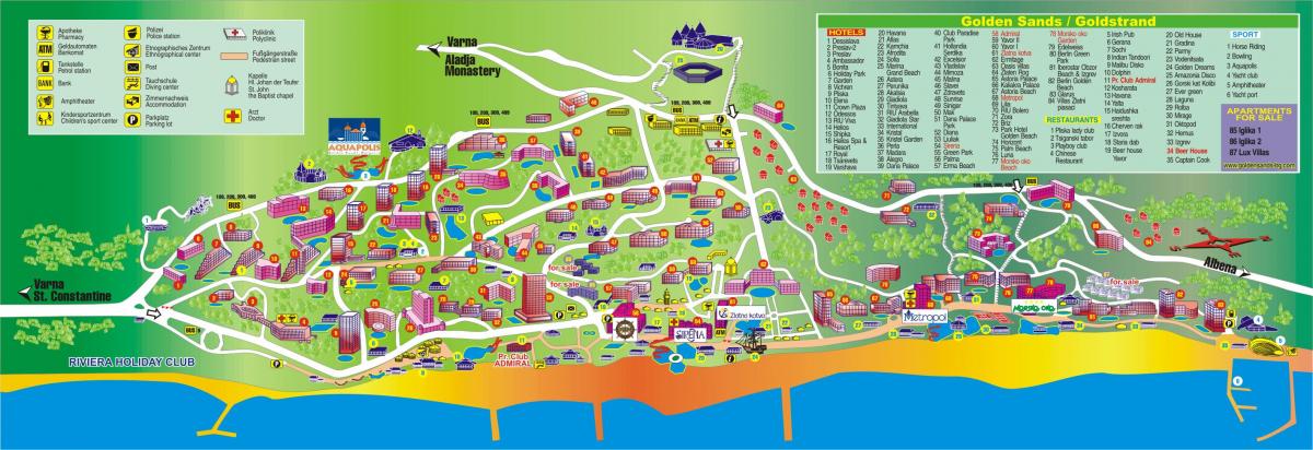golden beach Bulharsko mapa