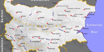 Mapa bulharského pobřeží