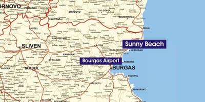 Bulharsko pláže mapě