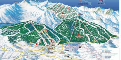 Bulharsko lyžařská mapa