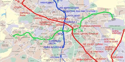 Mapa Bulharska metro