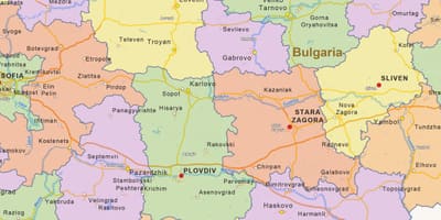 Mapa Bulharska politické
