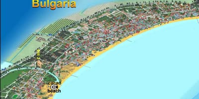 Mapa cacao beach Bulharsko