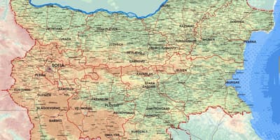 Mapa podrobná mapa Bulharska